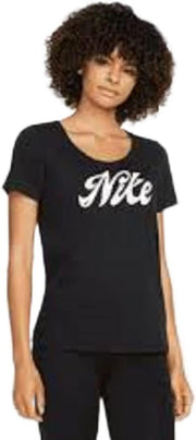 Women's Dri Fit Script T-Shirt - BLACK/(WHITE)