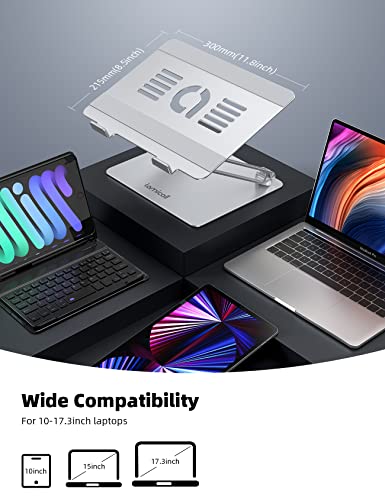 Lamicall Laptop Stand Riser Portable - Foldable Height Adjustable Ergonomic Computer Notebook Stand Holder Lift for Desk, Compatible with MacBook Air Pro, Dell XPS, HP (10-17'') - Silver
