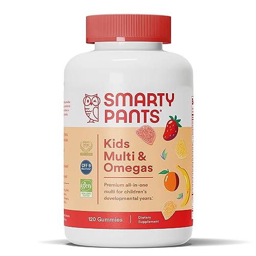 SmartyPants Kids Formula Daily Gummy Multivitamin: Vitamin C, D3, and Zinc for Immunity, Gluten Free, Omega 3 Fish Oil (DHA/EPA), Vitamin B6, B12, 120 Count (30 Day Supply)