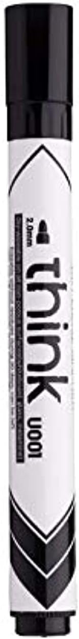 Deli think 2.0mm bullet tip dry erase markers with low odour ink, black