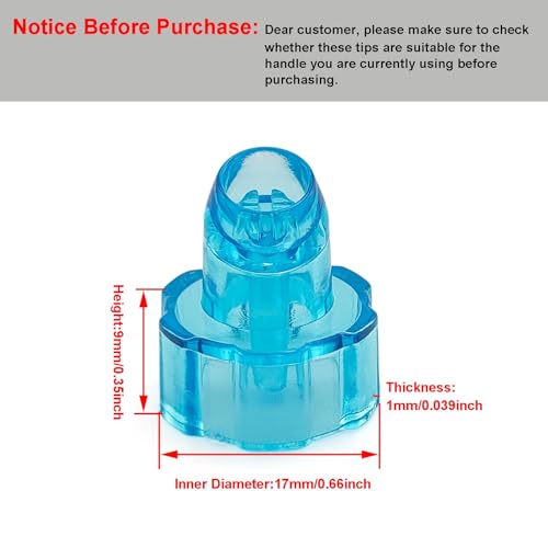 Elitzia Plastic Hydro Dermabrasion Microderma Heads Hydra Facial Aqua Peel Tips Water Peeling Caps Facial Care Skin Cleaning Tool Beauty Machine Replacement Spare Parts 8pcs Per Set (Blue)