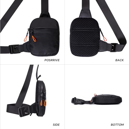 FENGSINET Chest Mini Sling Bag Waterproof Crossbody Bag Lightweight Casual Phone Bag Small Shoulder Daypack for Men Travel