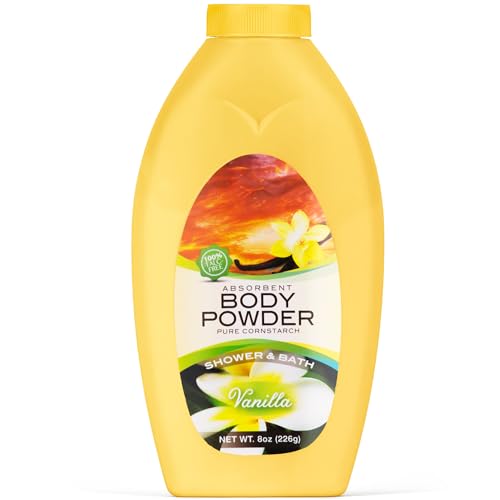 R-NEU Body Bath Powder for Women, 100% Talc-Free, Luscious Fresh Vanilla Dusting Powder, Extra Large Bottle, 8oz