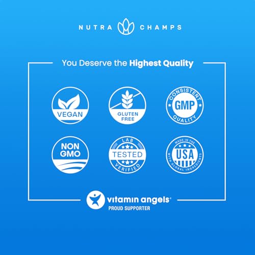 NutraChamps Magnesium Zinc & Vitamin D3 Supplement - Most Bioavailable Forms; Magnesium Glycinate, Malate, Citrate - Bone, Muscle & Heart Health, Immune Support - 120 Vegan Capsules