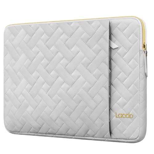 Lacdo Laptop Sleeve Case for 15 inch New MacBook Air M4 A3241 2025, M3 A3114, M2 A2941 2024-2023, 15 inch MacBook Pro A1990 A1707, Dell XPS 15 Plus Computer Laptop Bag with Accessory Pocket, Gray