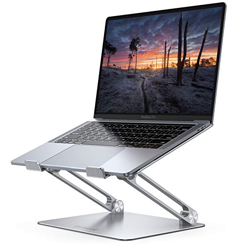 Lamicall Laptop Stand Riser Portable - Foldable Height Adjustable Ergonomic Computer Notebook Stand Holder Lift for Desk, Compatible with MacBook Air Pro, Dell XPS, HP (10-17'') - Silver