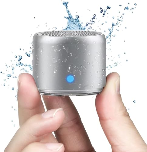 Travel Case Packed, Wireless Mini Bluetooth Speaker with Custom Bass Radiator. EWA A106, Small But Loud, The Next Generation of Portable Speakers for Home, Outdoors, Shower (Silver)1.89 * 1.57 inches