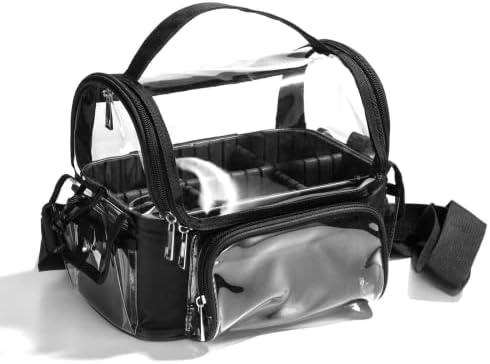 Travel Makeup Bag,Makeup Brush Case Travel Toiletry Bag Cosmetic Train Cases Artist Storage Bag with Adjustable Dividers for Cosmetics Makeup Brushes Toiletry Jewelry Digital Accessories(Black)