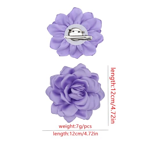 Large Flower Brooches Lapel Pins for Women Satin Fabric Brooches Big Camellia Flower Brooch Pins Wedding Part Dance Clothes Accessories Jewelry Gifts