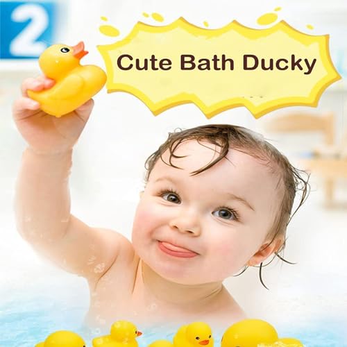 WEZCHUGHAOL 30 Pcs Rubber Ducks, Mini Bath Ducks Set, Colorful Mini Rubber Duckies for Kids, Float and Squeak Bath Duck Toys for Baby Showers, Classroom Incentives, Beach, Pool, Birthdays and Parties