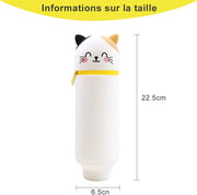 Voarge Animal Silicone Pencil Case 2 in 1 Soft Silicone Pencil Case for School Office Cat