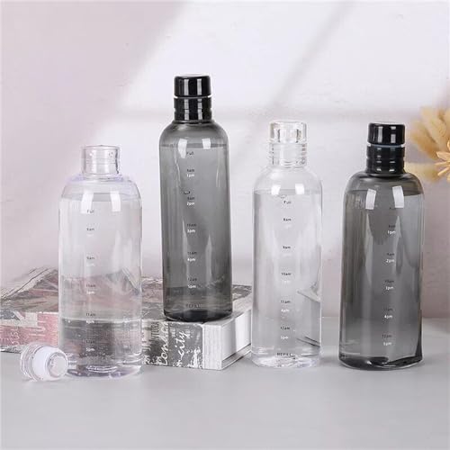 KVIVI 500ml Water Bottle Clear Plastic Water Bottle with Caps, Leak Proof & Spill Proof Daily Drinking Water Bottles, Hot & Cool Water Bottle Container, Portable for Travel Hiking Gym Sports (Black)
