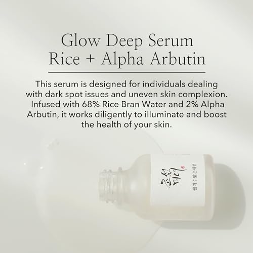 Beauty of Joseon Glow Deep Serum Rice Alpha-Arbutin, Dark Spot Discoloration Correction for Uneven Dull Skin Tone, Daily Korean Skin Care for Men and Women 30ml, 1 fl.oz