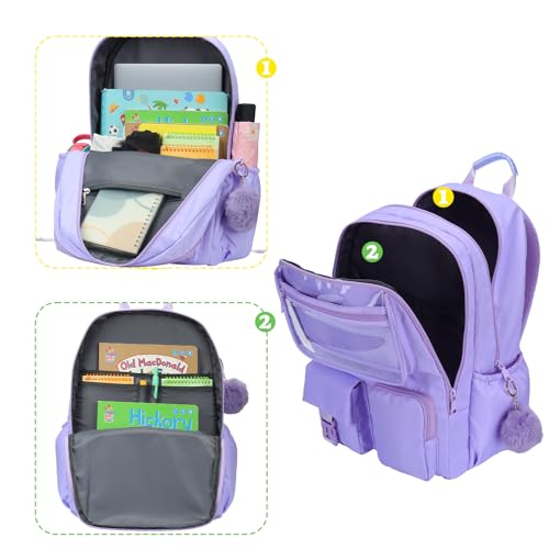 Ocbabe Backpack for Girl Plain Laptop Backpack 15.6 inch Bookbag,Daypack,Water Resistant College School Bag for Student
