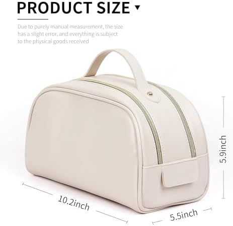 Water Resistant Toiletry-Bag, Travel-Makeup-Bag Cosmetic Makeup Organizer Travel-Accessories Cosmetic Makeup Organizer, Travel Accessories Full Travel Size Toiletries (Cream)