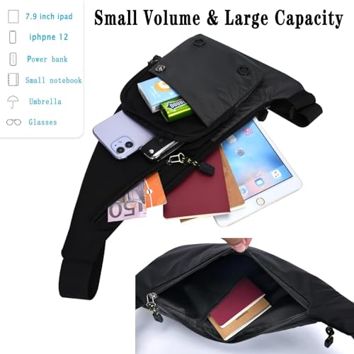 Azonee Sling Bag Slim Crossbody Personal Pocket Chest Bag Anti-Thief Shoulder Bag Backpack Casual Daypack Fanny Pack Travel for Men, Hiking, Cycling, Travel- Grey