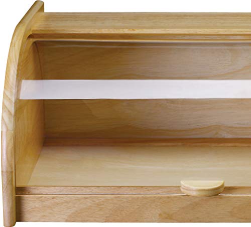 Billi Wooden Bread Box With Sliding Acrylic Lid Beige Wp-776