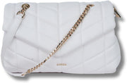 Natalia Soft Puffer Quilted Leather Women's Crossbody Handbag with Gold Chain