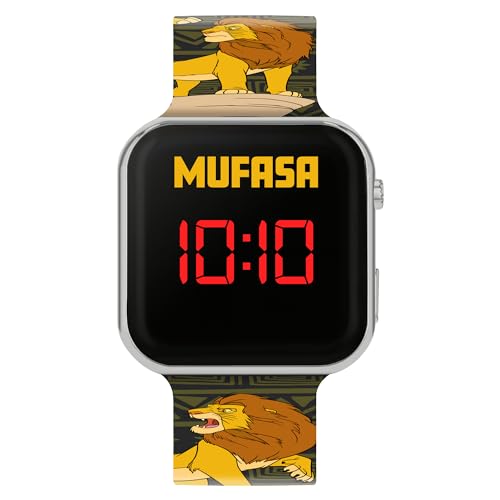 Disney Lion King Kids LED Digital Watch with Mufasa Character Printed Silicone Strap,LKG4010