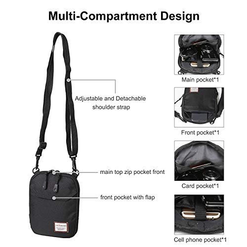Small Crossbody Bag for Men, Mini Messenger Bag Shoulder Bag for Phone Passport