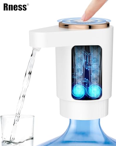 Rness Water Dispenser Pump Electric,Double Pumps High Horsepower,Double Water Outlets,Type-c Interface Charging Portable Electric Water Pump Jugs,USB C Charging,for Office,Home,Kitchen White