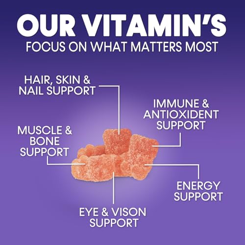 Multivitamin Gummies for Adults, Daily Gummy Vitamin for Women & Men, Immune Support Gummy Multivitamins Supplement, Adult Multi Vit Vitamin with Vitamins A, C, D, E, B-6, B-12, Zinc - 90 Gummies