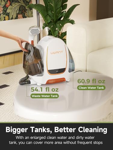 UWANT Portable Carpet and Upholstery Cleaner Machine, Small Handheld Rug Spot Cleaner with Self-Cleaning Feature, Lightweight Shampooer for Car, Auto Detailer, Pet Stains, Furniture, Couch, B100