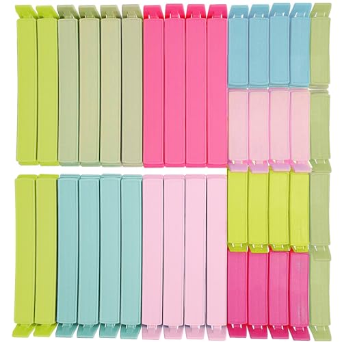 Zhtulck Bag Clips for Food Storage, 40 Pcs Food Bag Clips 2 Sizes & 4 Colours Food Clips Bag Reusable Plastic Clips Sealing Clips for Food Bags Freezer Bag Clips for nacks, Food, Sandwich