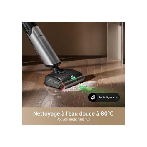 Mova X4 Pro Wet Dry Vacuum Cleaner, Mopping with Hot Water, Tangle-Free, 100°C Self-Cleaning, 20 kPa Suction Power, Push-In Station, Dual Edge LED Brush Head, Smart Suction Control