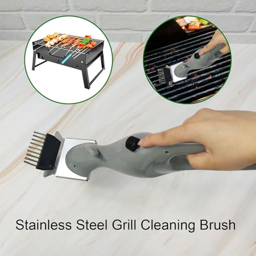 Grill Brush, Bbq Accessories Barbeque Grill Steam Brush, Portable Deep Cleansing Easy Maintenance Bbq Grill Steam Brush Bbq Grill Brush Stainless Steel Brush for Steel Cast Iron