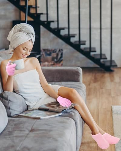 MOMENT Moisturizing Socks, Gel Socks Soft Moisturizing Gel Socks, Gel Spa Socks for Repairing and Softening Dry Cracked Feet Skins, Gel Lining Infused with Essential Oils and Vitamins, Random Color