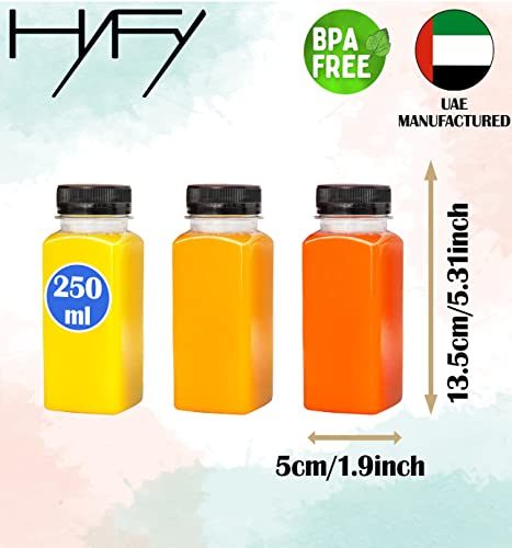 HYFY [24 PCS] 250ml Plastic Juice Bottles 8.4 oz Clear Plastic Bottles With Caps Milk Bottle Water Bottles For Kids Empty Bottle Zamzam Water Gym Water Bottle Reusable Plastic Juice Bottle Leak Proof