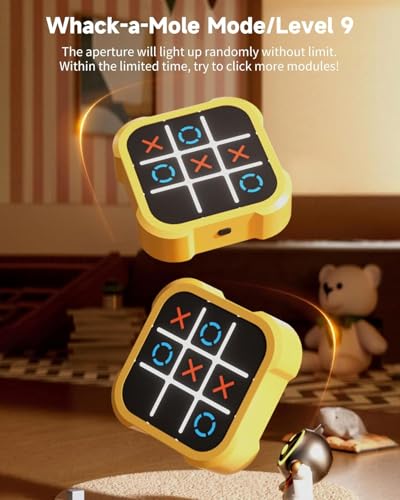 ORCHID M® Tic Tac Toe Bolt Game Board Games for Travel 3-in-1 Portable Handheld Puzzle Game for Kids Boys and Girls Board Games for Adults Family Game for All Ages