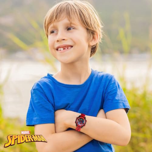 Marvel Spider-Man Kids Watches – Digital Display, Interactive Features, Adjustable Strap, Vibrant Spider-Man Graphics, Durable for Active Kids