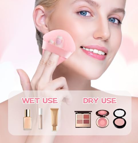 MMQ 8 Pieces Triangle Powder Puff Face Soft Triangle Makeup Puff Velour Cosmetic Foundation Blender Sponge Beauty Makeup Tools