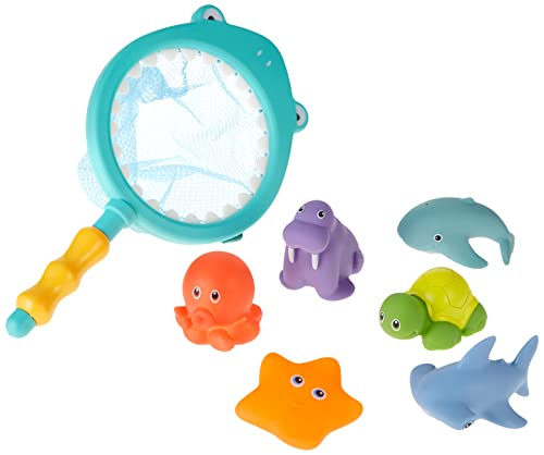 Mumoo Bear Baby Bath Toys, Scoop Net Fish Pool Toys With Spray, Sounds, Color Changing Toddler Bathtub Toys, 5060855835023