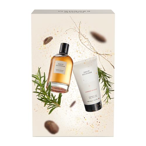 David Beckham Amber Breeze Eau de Parfum and Shower Gel Gift Set for Men, Ambery Aromatic Fragrance, 100ml (3.3oz), 150ml (5oz)