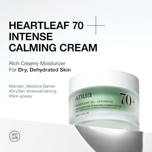 ANUA Heartleaf 70 Intense Calming Cream with Ceramide, Panthenol, Heartleaf extract, Korean Skin care - (50ml /1.69Fl. Oz)