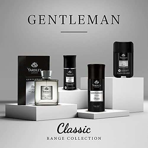 Yardley London Gentleman Classic & Equity Deodorant Body Spray - 150ml(Pack of 3) Modern Masculine Fragrance & Marine Sea & Fruity Notes For Long Lasting Odor Protection Assorted Pack