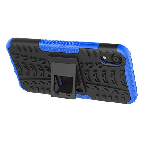 ALDHOFA iPhone XR Case,Heavy Duty Shock Proof Protective Phone Case,Dual Layer Hybrid Cover with Kickstand for iPhone XR 6.1" (2018)-Blue