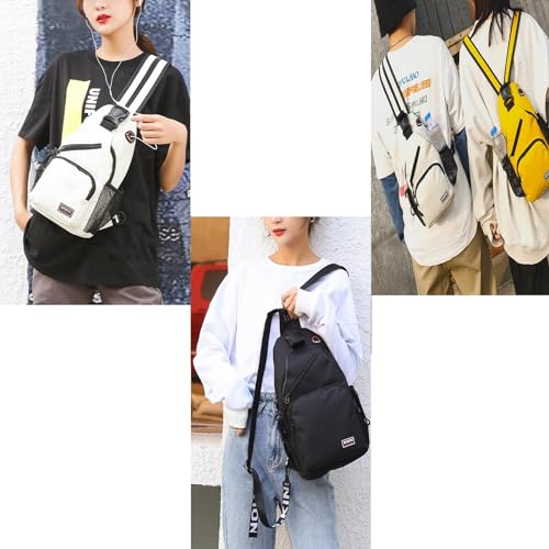 Sagreeny Sling Bag for Women and Men, Sling Backpack Crossbody Bag Versatile Travel Hiking and Working Small Backpack Hiking Daypacks Water-resistant, Travel Shoulder Bag Chest Bag for College, Black