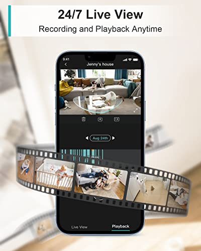 WUUK 4MP/2.5K Indoor Security Camera with Magnetic Base, Baby Monitor Camera, Dog/Pet Camera with App, Easy to Install, Elderly Camera, Night Vision, 2-Way Audio, Compatible with Alexa & Google