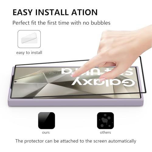 3 in 1 Silicone Case for Samsung Galaxy S24 Ultra 5G Cover, [ Military Grade Drop Protection] [with 2 pcs Tempered Glass Screen Protector] Cover for Samsung Galaxy S24 Ultra Case (Grass Purple)