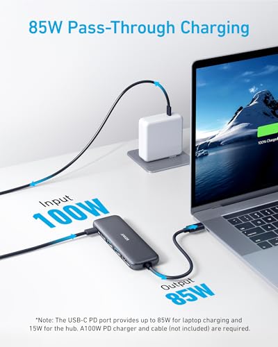 Anker 332 USB-C Hub (5-in-1) with 4K HDMI Display, 5Gbps - and 2 5Gbps USB-A Data Ports and for MacBook Pro, MacBook Air, Dell XPS, Lenovo Thinkpad, HP Laptops and More