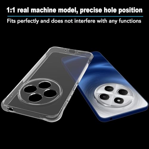 Zubitech Xiaomi Redmi 14C Back Case Clear Cover Soft Flexible Silicone Transparent Shockproof Protective Cover Reinforced Bumper Edges for Xiaomi Redmi 14C Clear