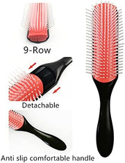 Sagreeny Hair Brush, Styling Brush 9-Row Cushion Hair Brush for Separating, Shaping, Defining Curls, Blow-Drying, Styling, Detangling,Use conditioner on wet hair to create smooth curly hair.