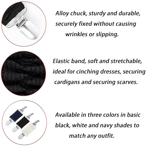 3PCS Fashion Dress Shirt Cinch Clips, Retro Cardigan & Sweater Waist Cincher, Travel-friendly Decorative Brooch Clip Buckle for Women and Girls, Easy-to-use Clothes Tightening Accessory