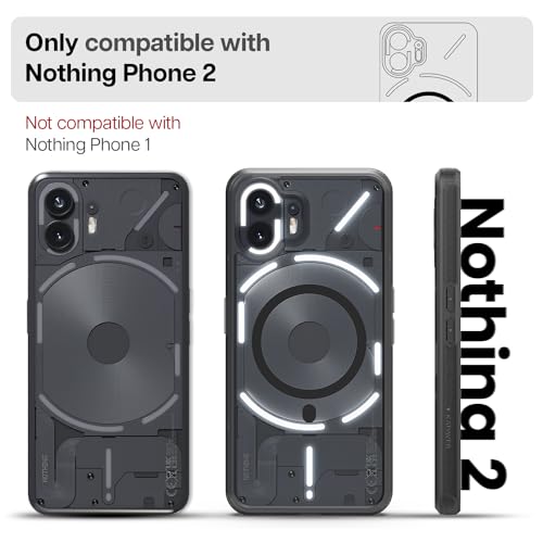 KAPAVER Mag-X Back Cover Case Compatible with Nothing Phone 2 (TPU+PC) (Smoke Black)