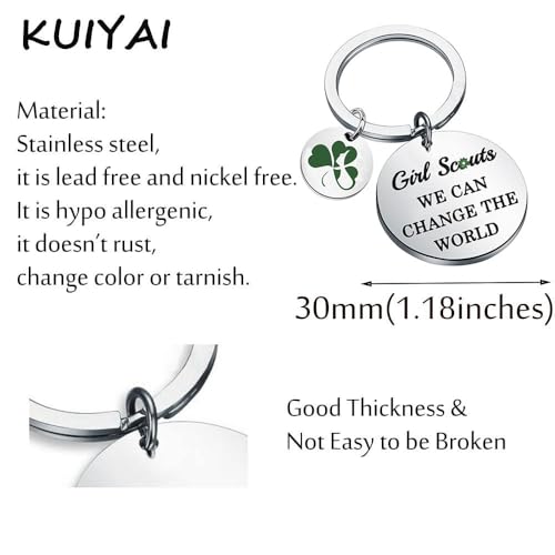 KUIYAI Girl Scouts Gift Girl Scout Leader Gift Scouts Troop Gift Scoutmaster Gift Girl Scout Camper Gift Scout Cookie Gift, Metal, stainless steel