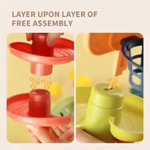 Rolling Ball Tracking Toy Set – Colorful Baby Toys Slide Track Tower | Early Educational Ball Drop Game for Toddlers | Plastic Swirling Tower with Rolling Balls – Stackable Activity Toy (Multi-Color)